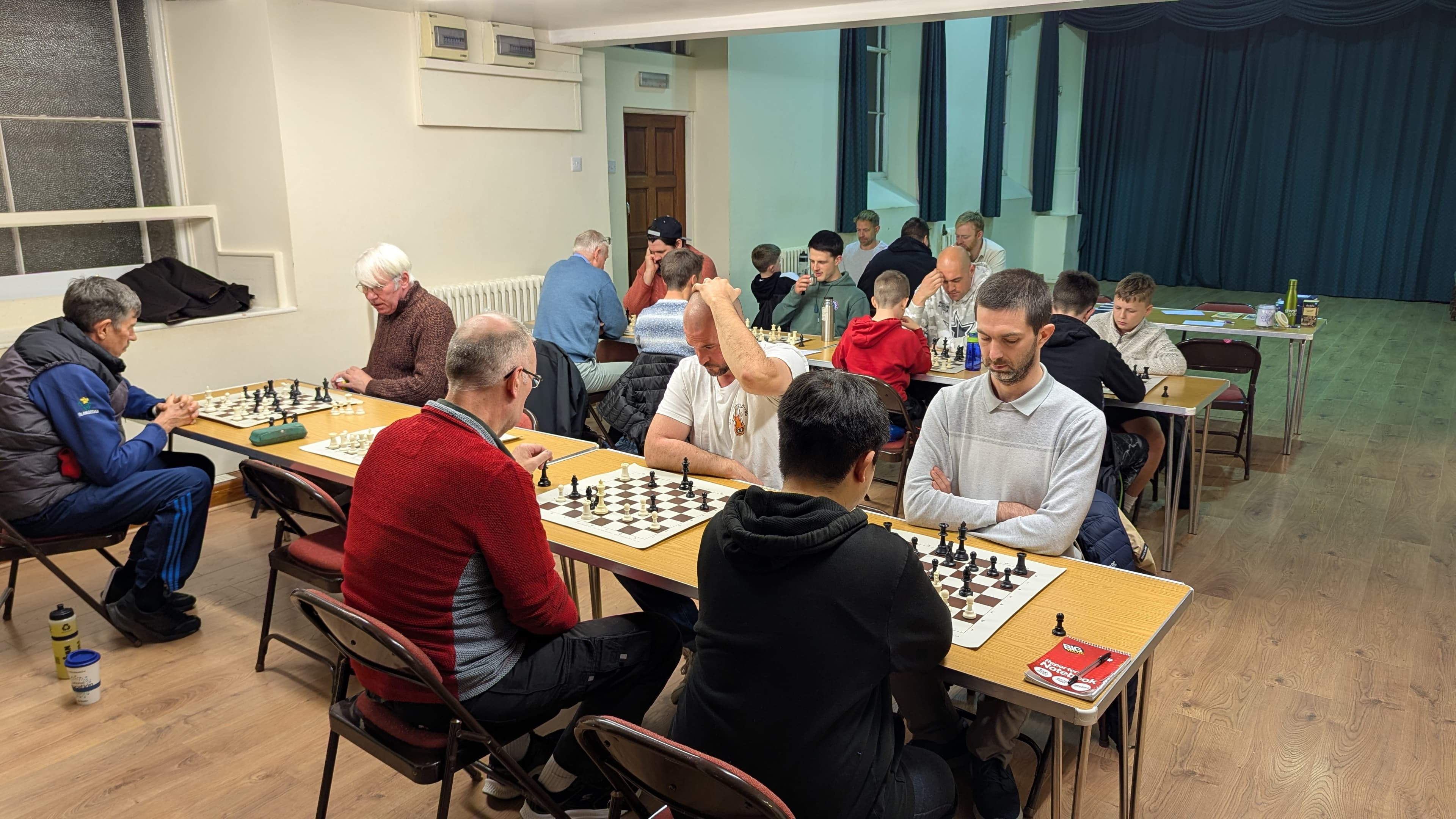 Club members playing chess