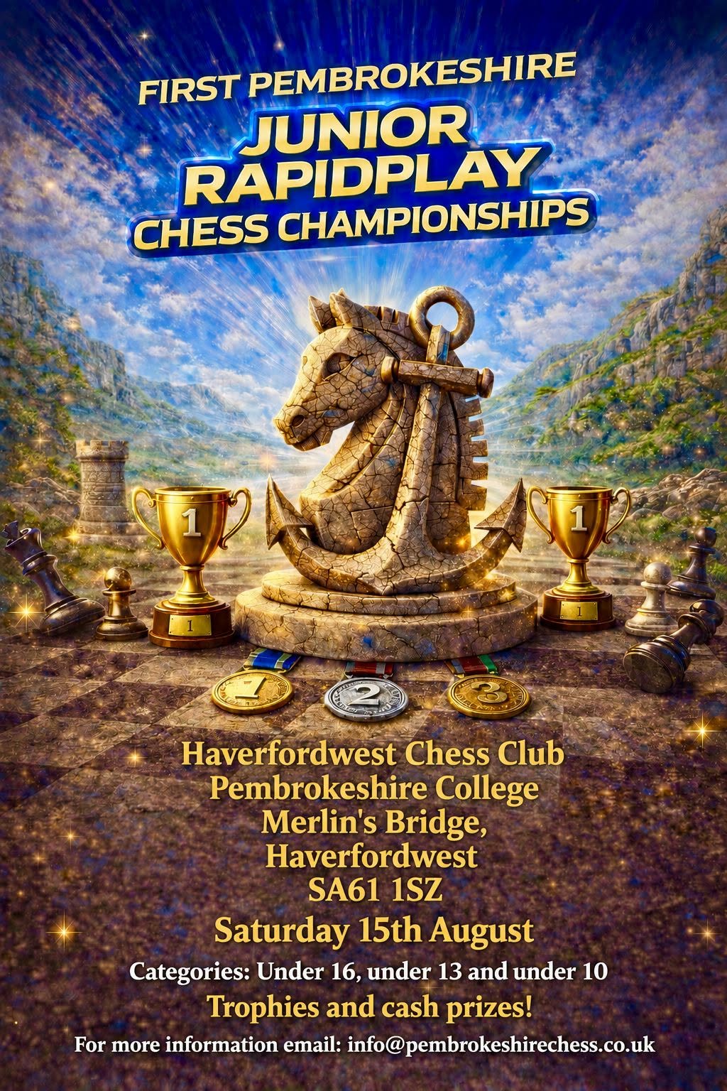 1st Pembrokeshire Junior Rapidplay Chess Championships poster