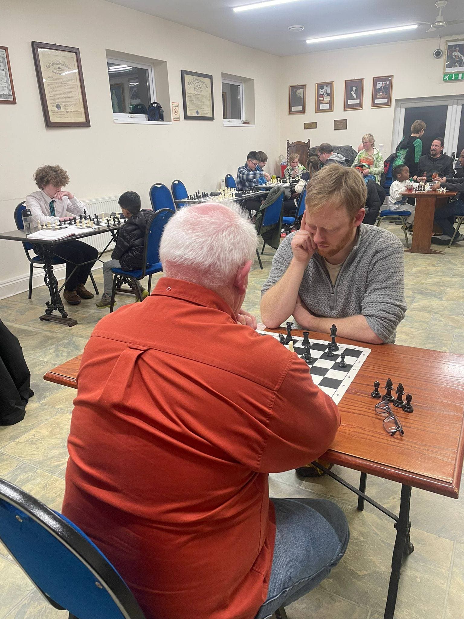 Players from Haverfordwest and Fishguard facing off across the boards